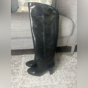 H&M Black Over the Knee Boots with Block Heel
